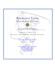 Rochester Lions Memorial Golf Outing